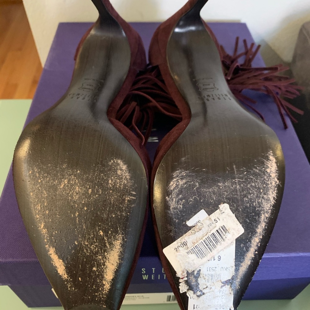 NEW Stuart Weitzman Fringelica Suede Pumps - Picture 8 of 13